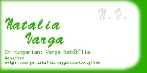 natalia varga business card